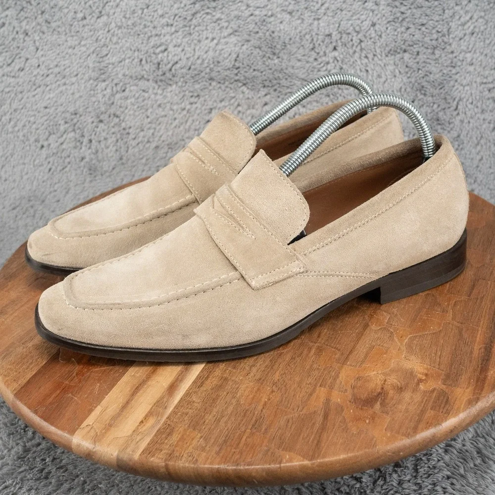 Men's Tan Suede Nicasio Loafer Robert Talbott Size 8.5 M